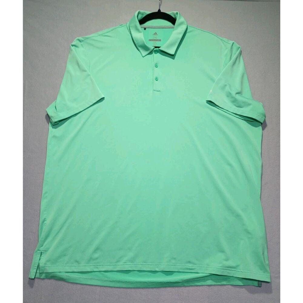Adidas Golf Mens 2XL Polo Shirt Mint Green Short Sleeve Performance Stretch